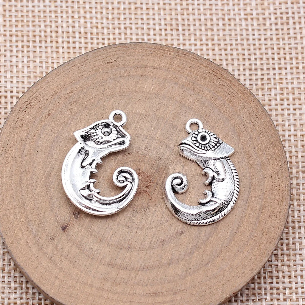 24x17mm 2.2g Multicolor Zinc Alloy Lizard Charm Pendant for DIY Necklace Bracelet Jewelry Making