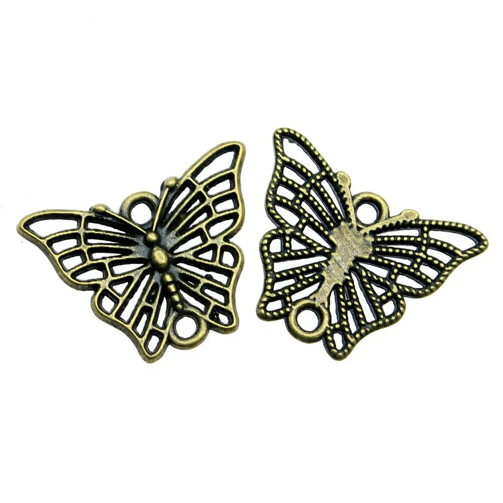 22x17mm 1g Multi Color Zinc Alloy Butterfly Connector Charm for DIY Bracelet Jewelry Making