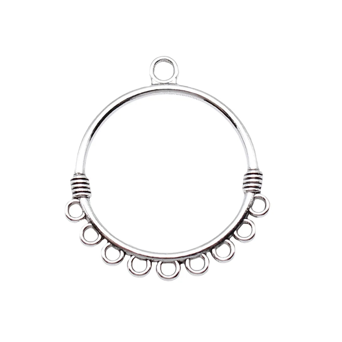 32x29mm 1.7g Multi Color Zinc Alloy Round Multi Hole Earring Connector Charms for DIY Earring Making