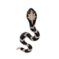 Luxury Blue Enamel Snake Brooch With Rhinestones, Alloy Animal Lapel Pin Corsage Suit Accessory Gift