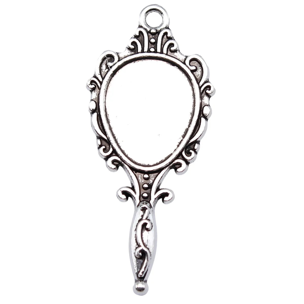 16x36mm 2.6g Multicolor Zinc Alloy Mirror Charm Pendant for DIY Necklace Bracelet Jewelry Making