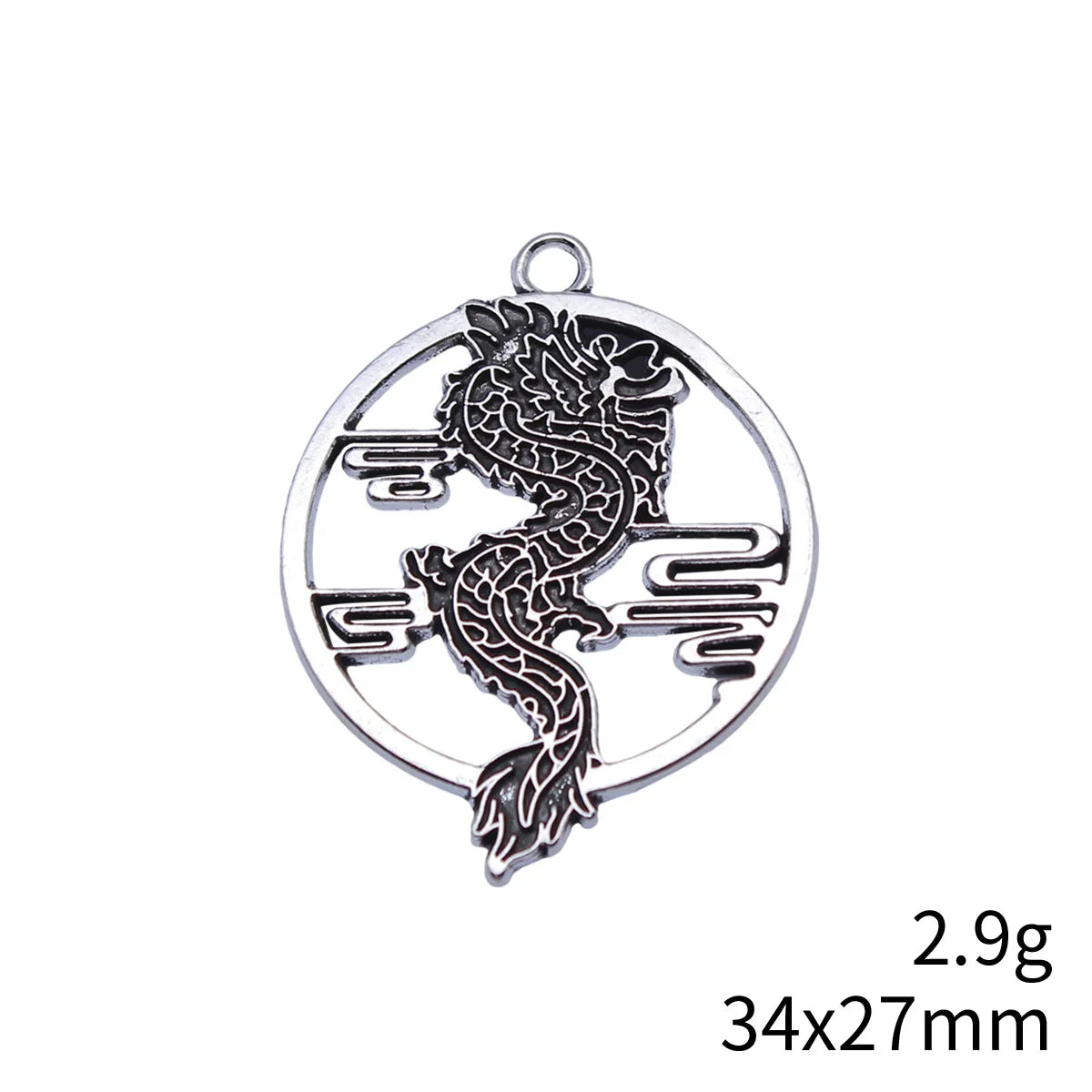 34x27mm 2.9g Antique Silver Zinc Alloy Dragon Cloud Charm Pendant for DIY Necklace Bracelet Jewelry Making