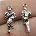 22x13mm 1.2g Antique Silver Zinc Alloy Football Player Charm Pendant for Sports Theme DIY Jewelry