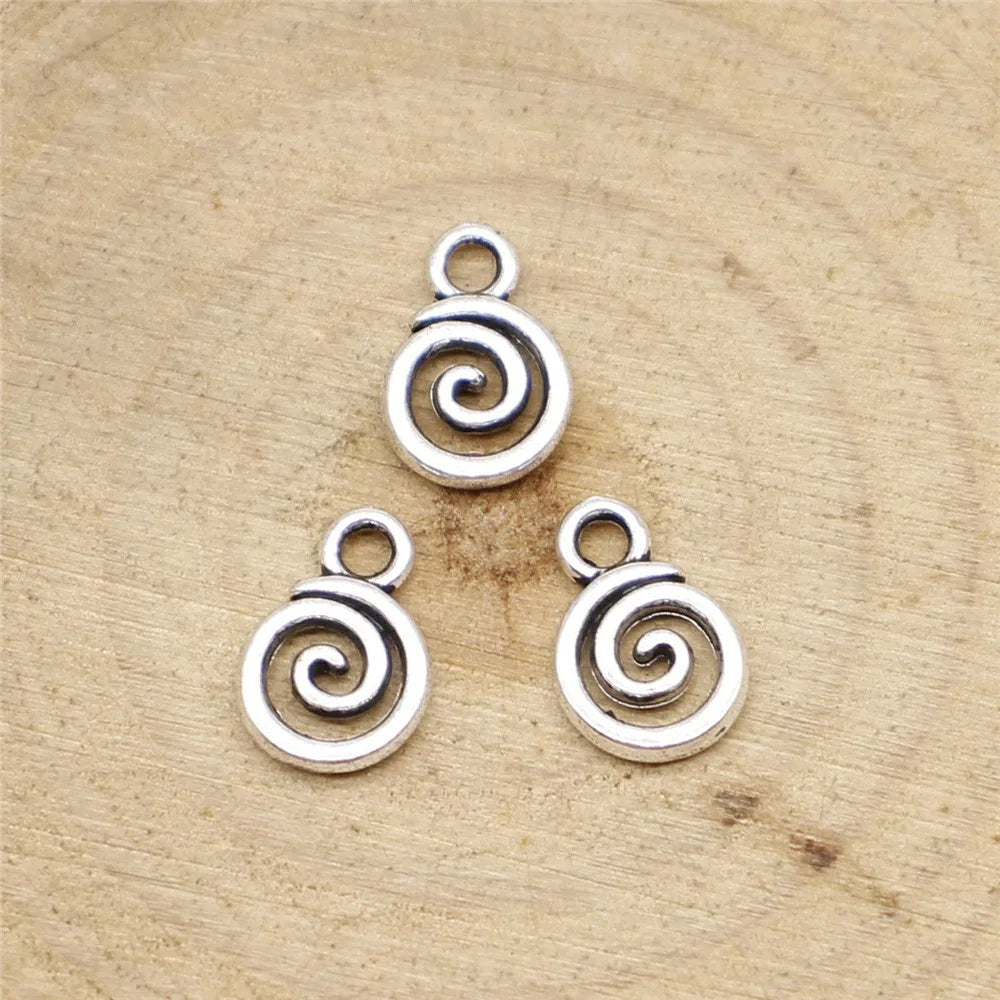 11x8mm 0.4g Multicolor Zinc Alloy Swirl charm pendant for DIY bracelet necklace making