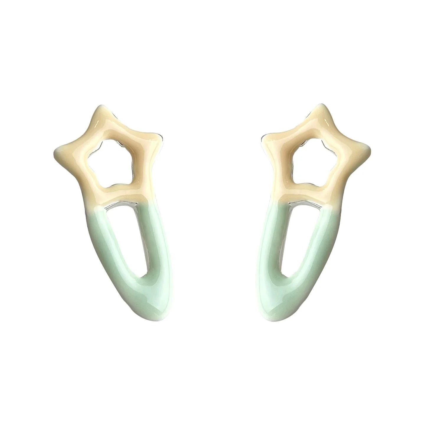 Cute Pink Enamel Painted Copper Geometric Stud Earrings For Women Daily Summer Jewelry