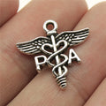 20x19mm 1.4g Antique Silver Zinc Alloy PA Cane Medical Symbol Charm Pendant for Medical Jewelry