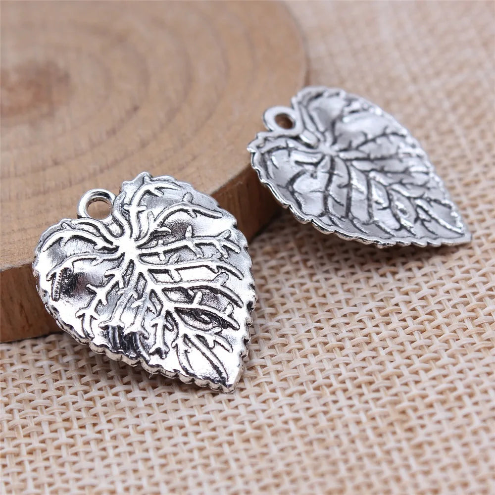 26x21mm 2g Multicolor Zinc Alloy Leaf Charm Pendant for DIY Necklace Bracelet Jewelry Making