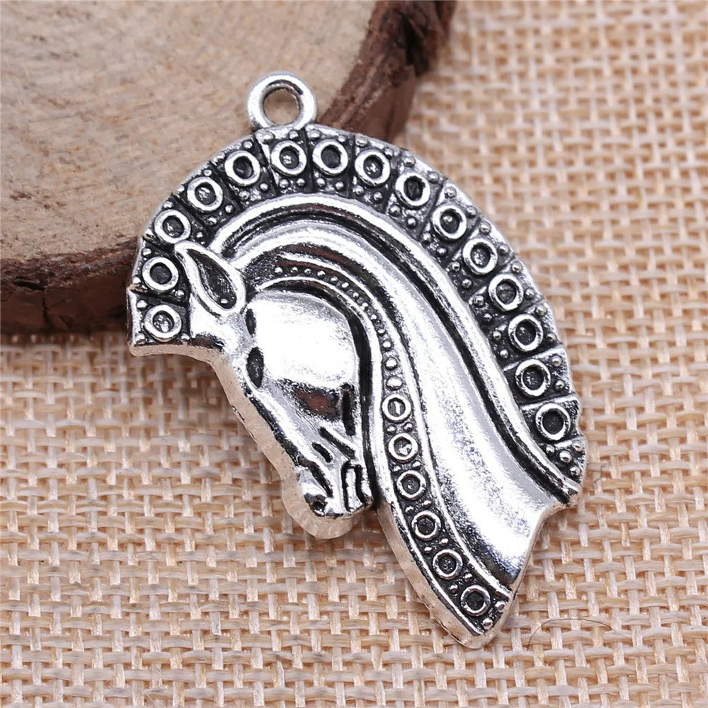 36x26mm 7g Antique Silver Zinc Alloy Horse Charm Pendant for DIY Necklace Bracelet Jewelry Making