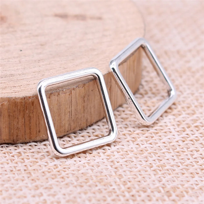15x15mm 0.78g Multicolor Zinc Alloy Square Geometric Charm Pendant for DIY Earrings Bracelet Making