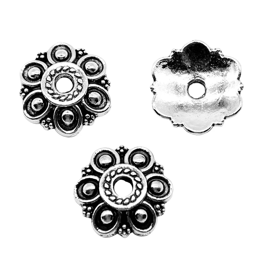 12x12mm 1g Multi-Color Zinc Alloy Flower Bead Caps for DIY Bracelet Necklace Jewelry Making