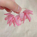 Sweet Summer Handmade Lace Fabric Flower Stud Earrings Elegant Vacation Style Jewelry