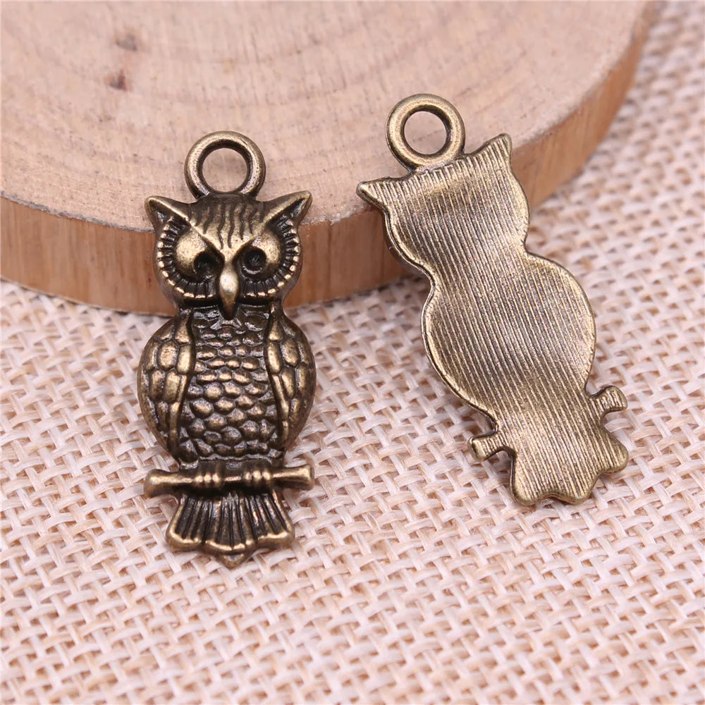 30x12mm 2.6g Multicolor Zinc Alloy Owl Cat Charm Pendant for Necklace Bracelet Garment Accessory DIY