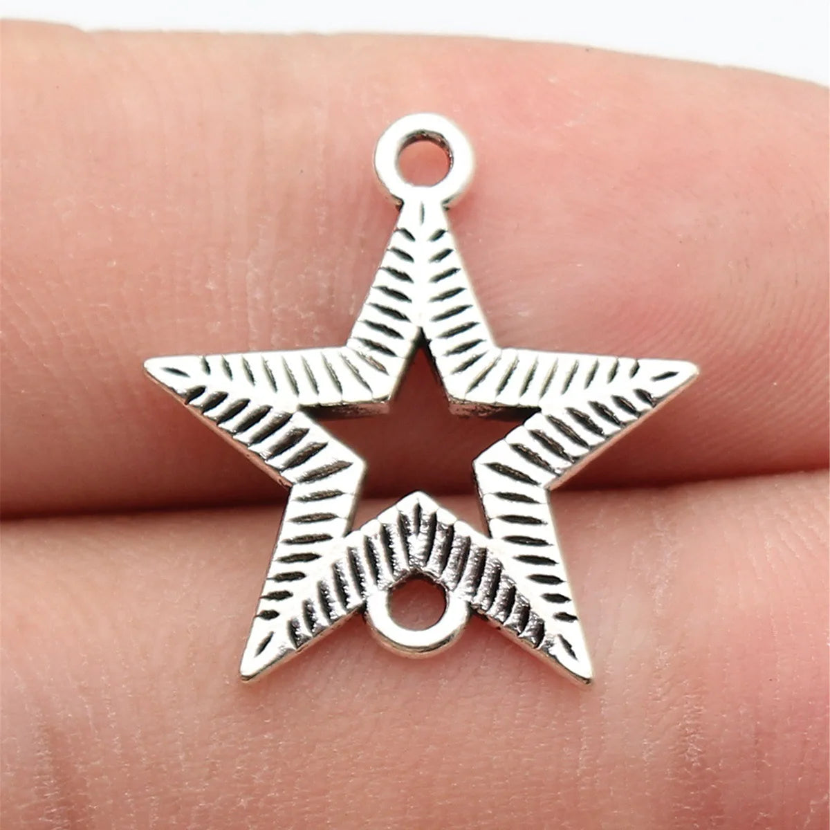 22x21mm 1.6g Antique Silver Zinc Alloy Star Connector Charm for DIY Bracelet Necklace Jewelry Making