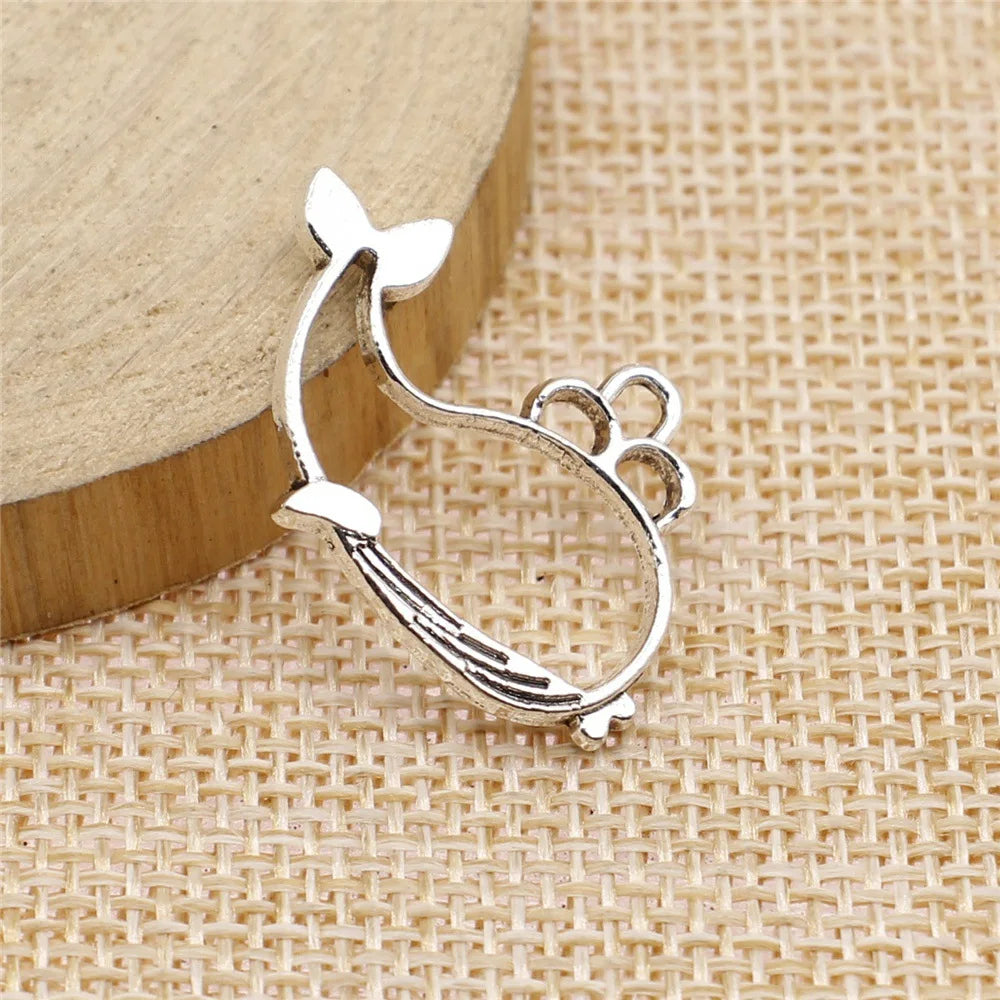 19x28mm 1.6g Multicolor Zinc Alloy Hollow Whale Charm Pendant for DIY Bracelet Necklace Jewelry Making