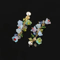 Elegant Lily Of The Valley Flower Pearl Crystal Alloy Tassel Stud & Clip On No Piercing Earrings