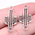 26x13mm 1g Antique Silver Zinc Alloy Cactus Connector Charm Pendant for Bracelet Jewelry Making