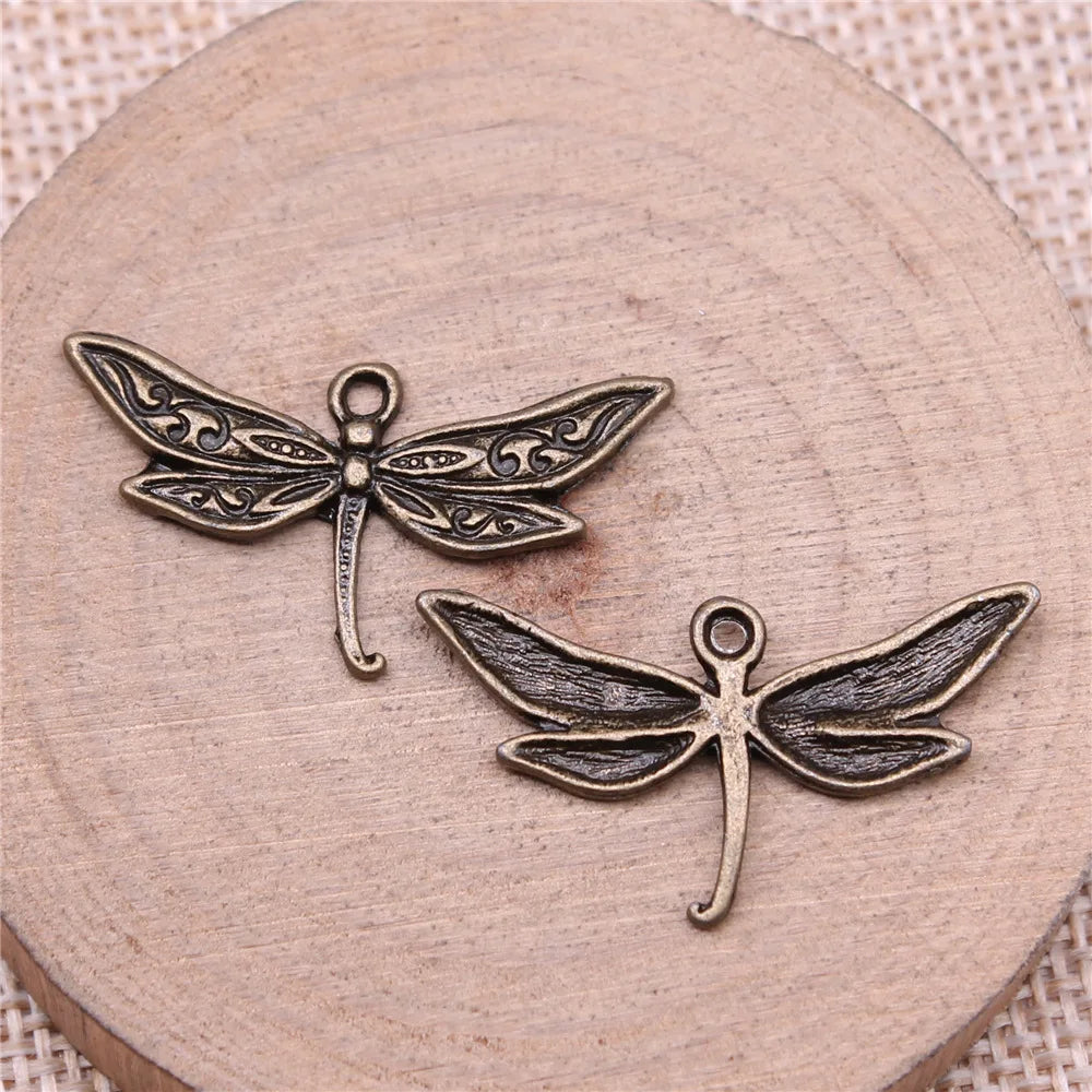 31x17mm 1.5g Multicolor Zinc Alloy Dragonfly Charm Pendant for DIY Handmade Jewelry Making