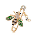 Luxury Rhinestone Enamel Bee Safety Pin Brooch For Women, Elegant Lapel Pin Corsage Suit Accessory Gift