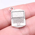 21x13mm 2.3g Antique Silver Zinc Alloy Laptop Computer Charm Pendant for DIY Tech Theme Jewelry Making