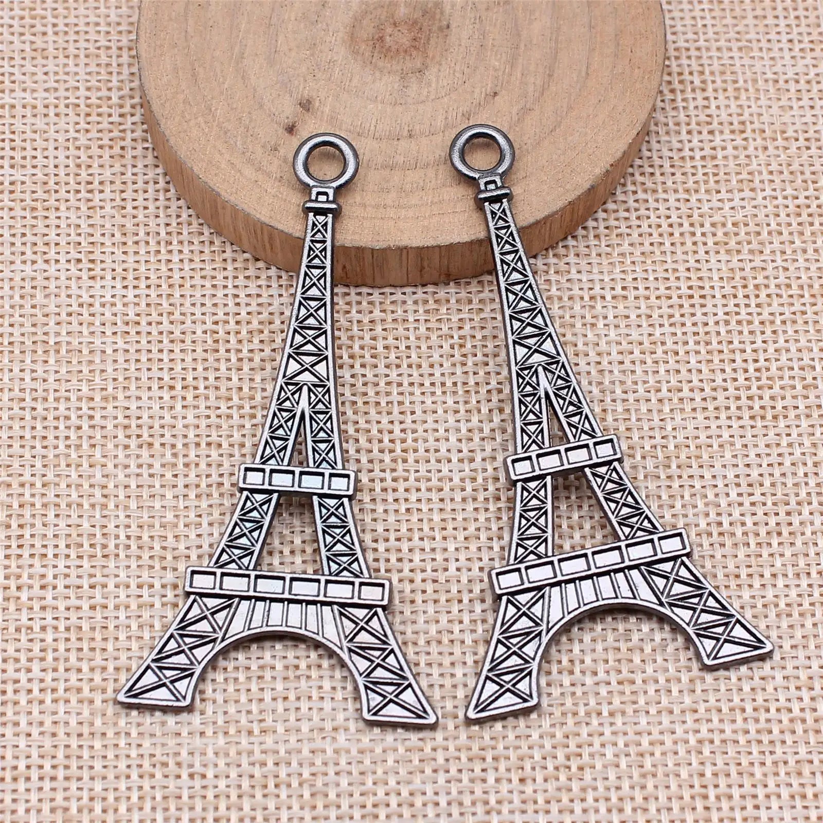 70x36mm 6.1g Gun Black Iron Eiffel Tower Charm Pendant for DIY Necklace Bracelet Jewelry Making