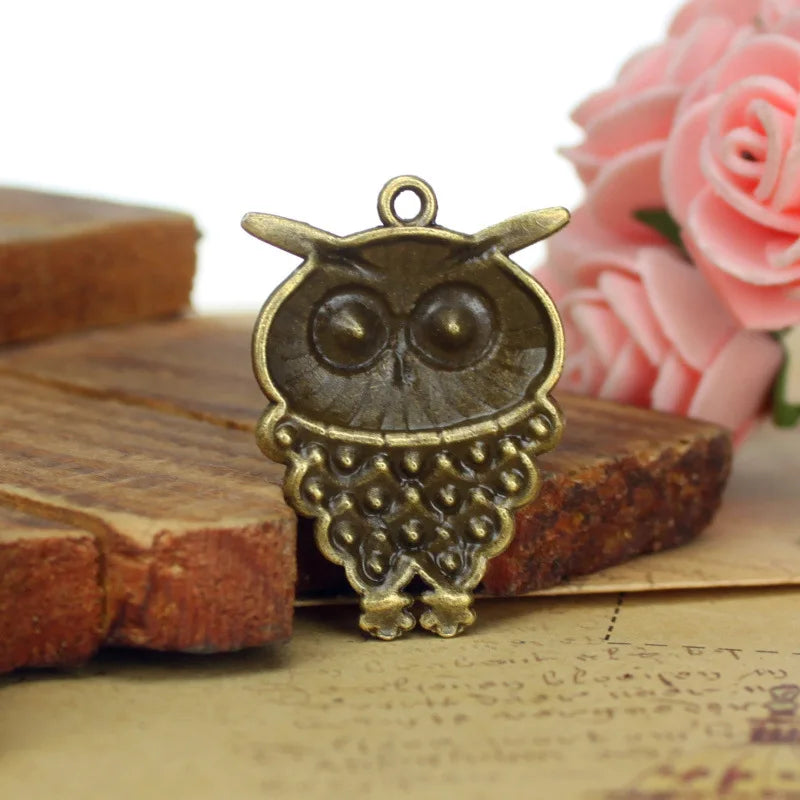 34x24MM Antique Silver Zinc Alloy Owl Charm Pendant for DIY Necklace Bracelet Jewelry Making