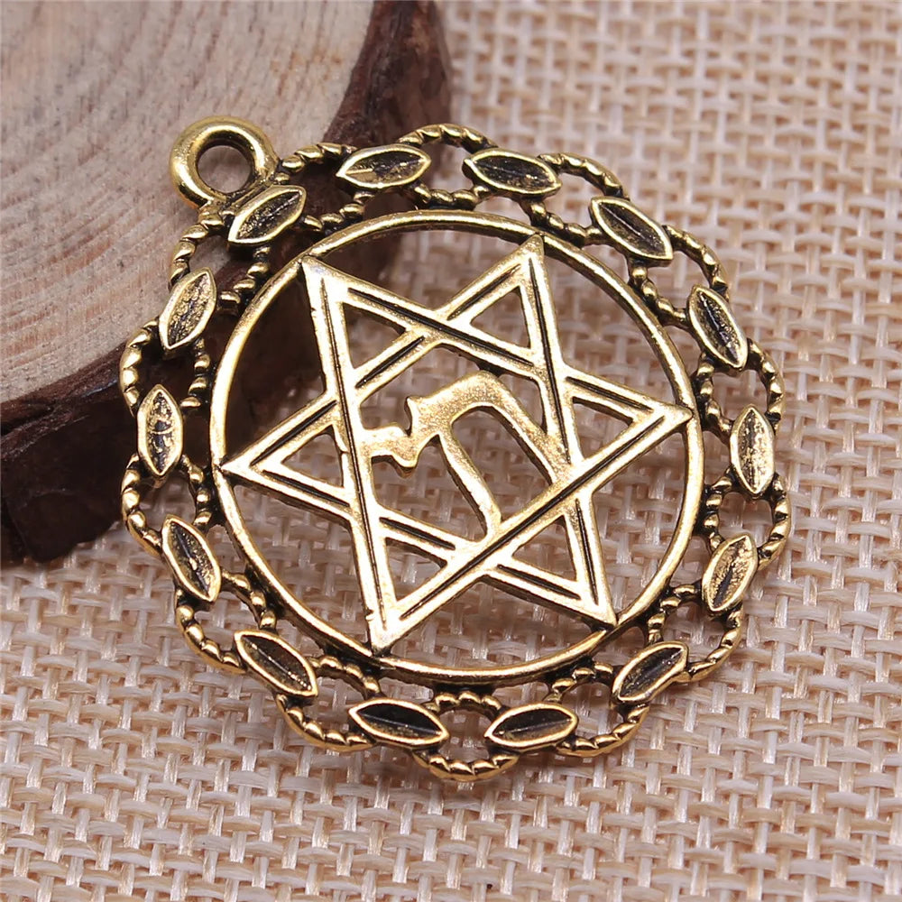 38x35mm 5.6g Multicolor Zinc Alloy Hexagram Star Charm Pendant for Necklace Bracelet Making