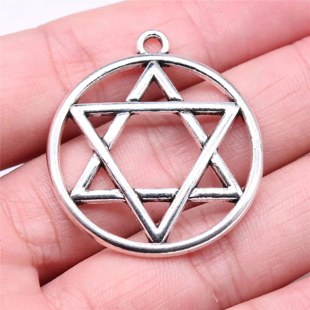 39x35mm 5g Multicolor Zinc Alloy Hexagram Charm Pendant for DIY Jewelry Making and Accessories