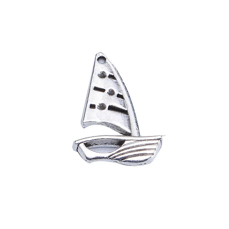31x21mm Antique Silver Zinc Alloy Sailboat Charm Pendant for DIY Necklace Bracelet Jewelry Making