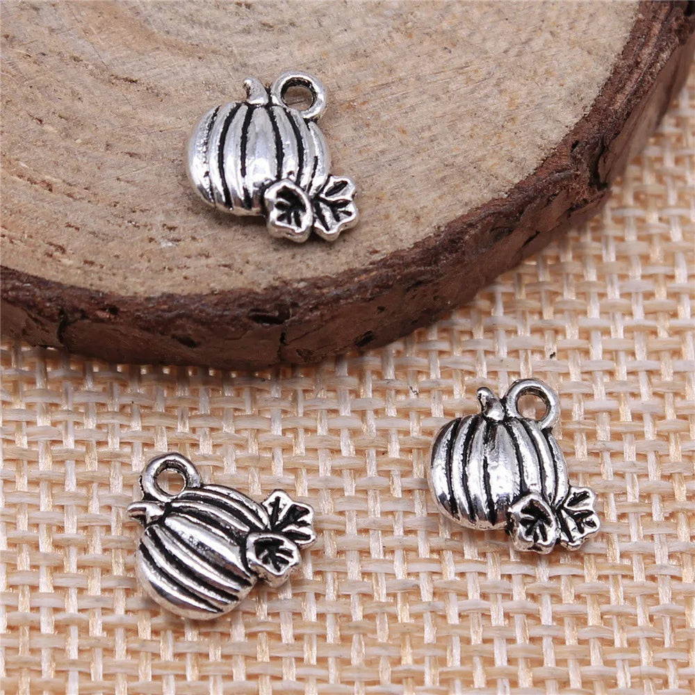 10x10mm 0.8g Multicolor Zinc Alloy Halloween Pumpkin Charm Pendant for DIY Bracelet Necklace Making