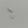 Minimalist Copper Geometric Line Ring Clip On Drop Earrings For Women No Piercing