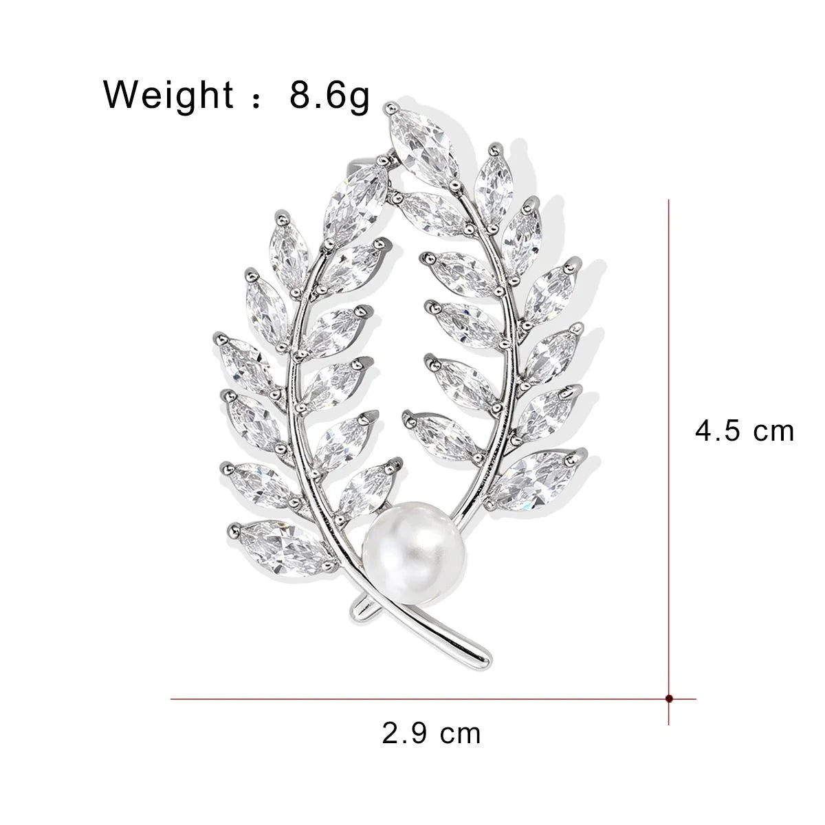 Luxury Wheat Ear Branch Brooch With Rhinestone And Pearl, Elegant Gold Alloy Lapel Pin Suit Accessory Gift