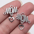 24x20mm 1.2g Zinc Alloy Heart MOM Love Charm Pendant for DIY Necklace Bracelet Jewelry Making