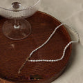 Handmade 14K Gold Plated Freshwater Pearl Geometric Minimalist Korean Japanese Necklace