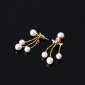 Elegant Pearl Tassel Spiral Disc Alloy Stud & Clip On No Piercing Back Hanging Drop Earrings
