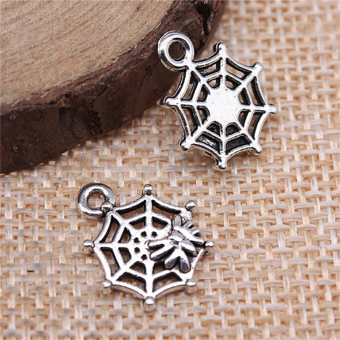 17x14mm 0.9g Antique Silver Zinc Alloy Spider Charm Pendant for DIY Bracelet Necklace Making
