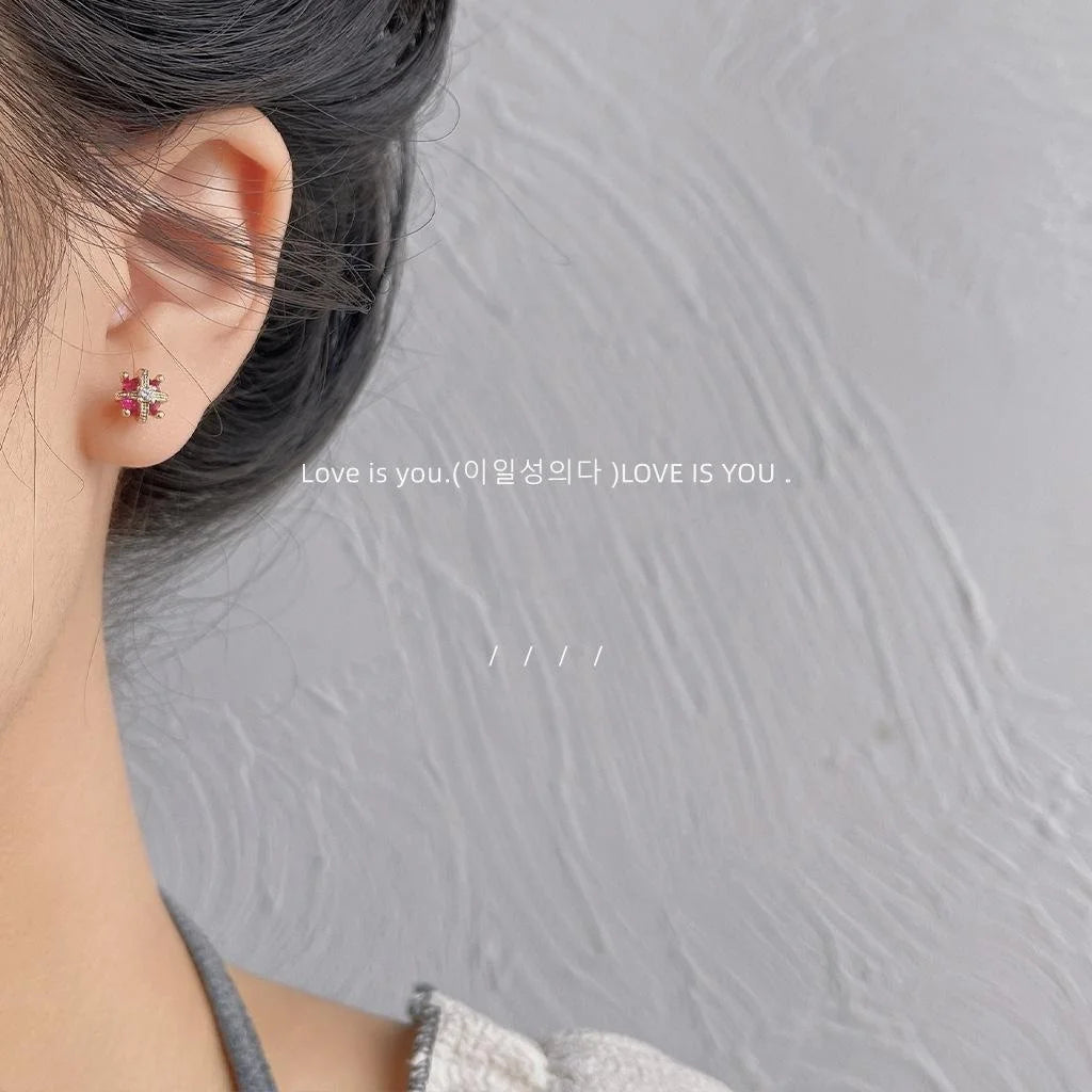 Mini Zircon Crown Stud Earrings 14K Gold Plated Copper Cute Simple Trendy Ear Jewelry