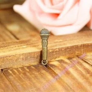 25x7MM Zinc Alloy Microphone Charm Pendant for DIY Necklace Bracelet Jewelry Making