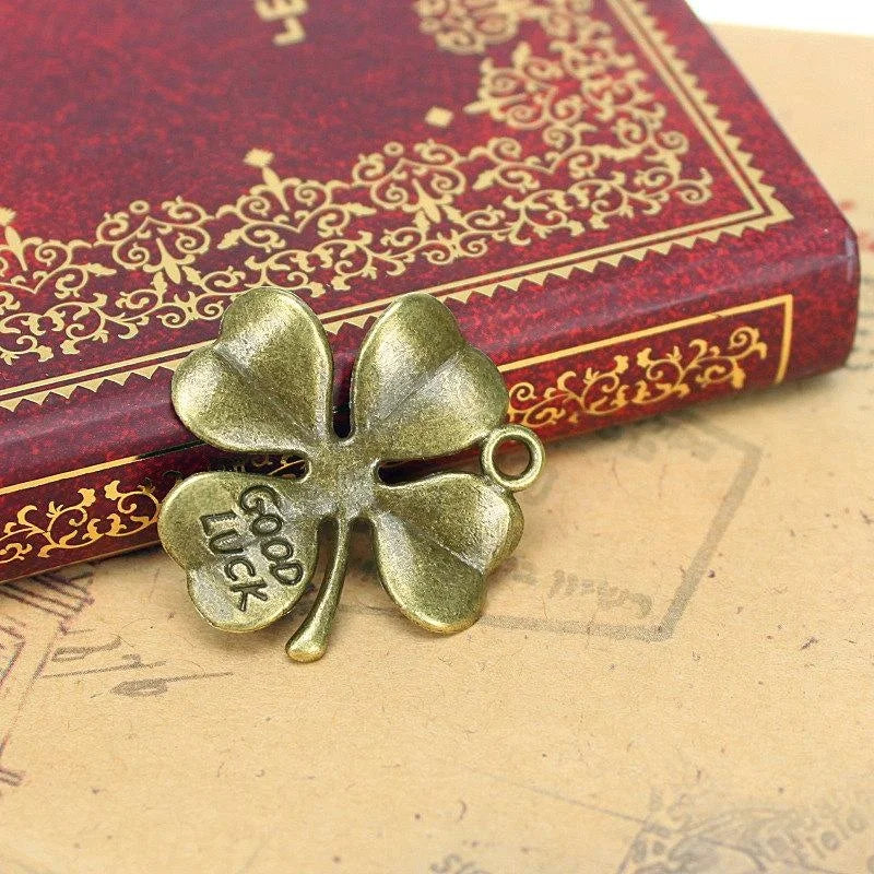27MM Zinc Alloy Four Leaf Clover Charm Pendant for DIY Necklace Bracelet Jewelry Making