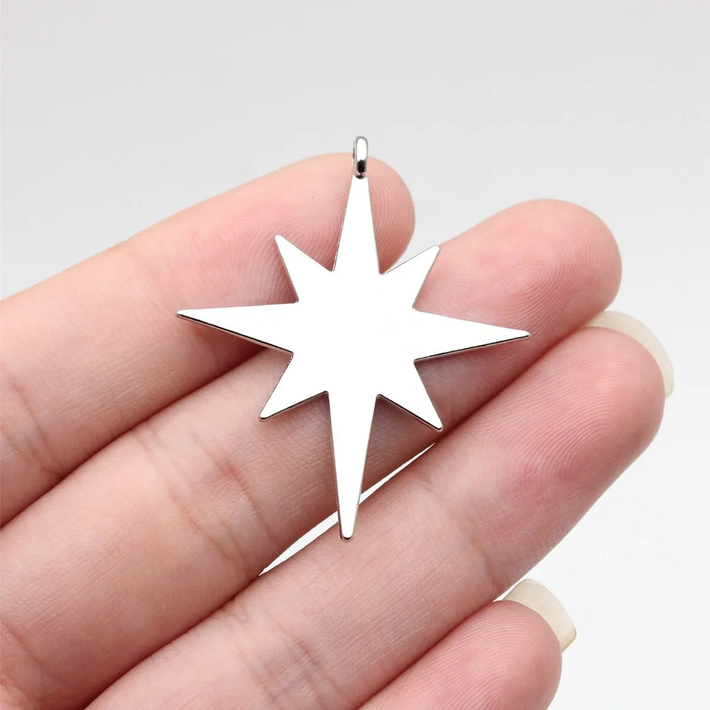 40x33mm 2.7g Multicolor Zinc Alloy Starburst Charm Pendant for DIY Necklace Clothing Jewelry Making