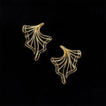 Original Design Thick 18K Gold Plated Copper Geometric Line Art Drop Earrings For Women