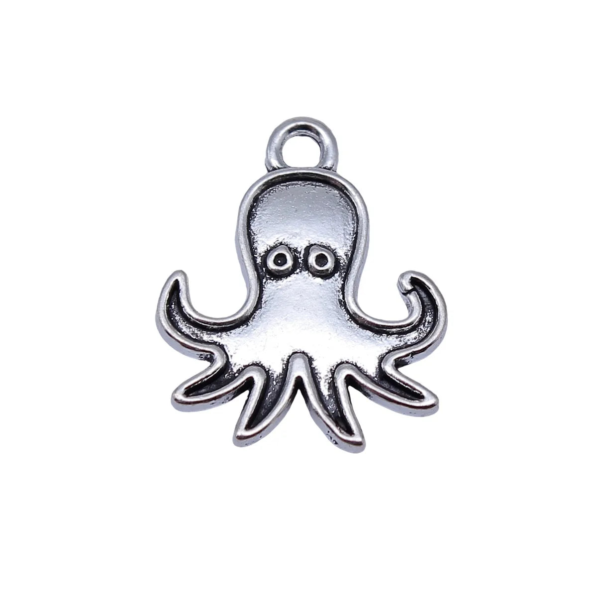 20x16mm 1.25g Antique Silver Zinc Alloy Octopus Fish Charm Pendant for Necklace Bracelet DIY Jewelry