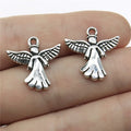 20x20mm 1.8g Antique Silver Zinc Alloy Angel Figure Charm Pendant for DIY Necklace Bracelet Making