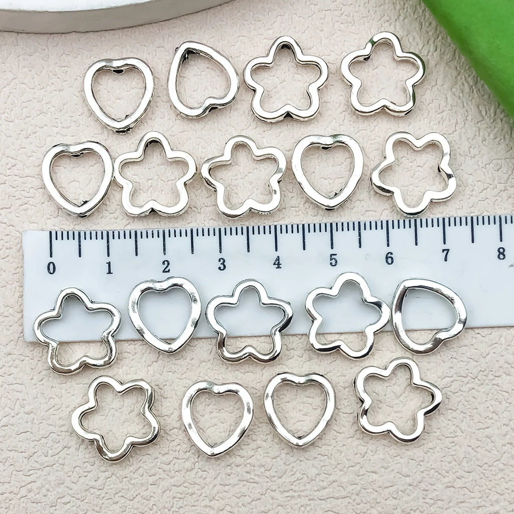 Zinc Alloy Hollow Flower Heart Spacer Beads for DIY Beaded Bracelet Necklace