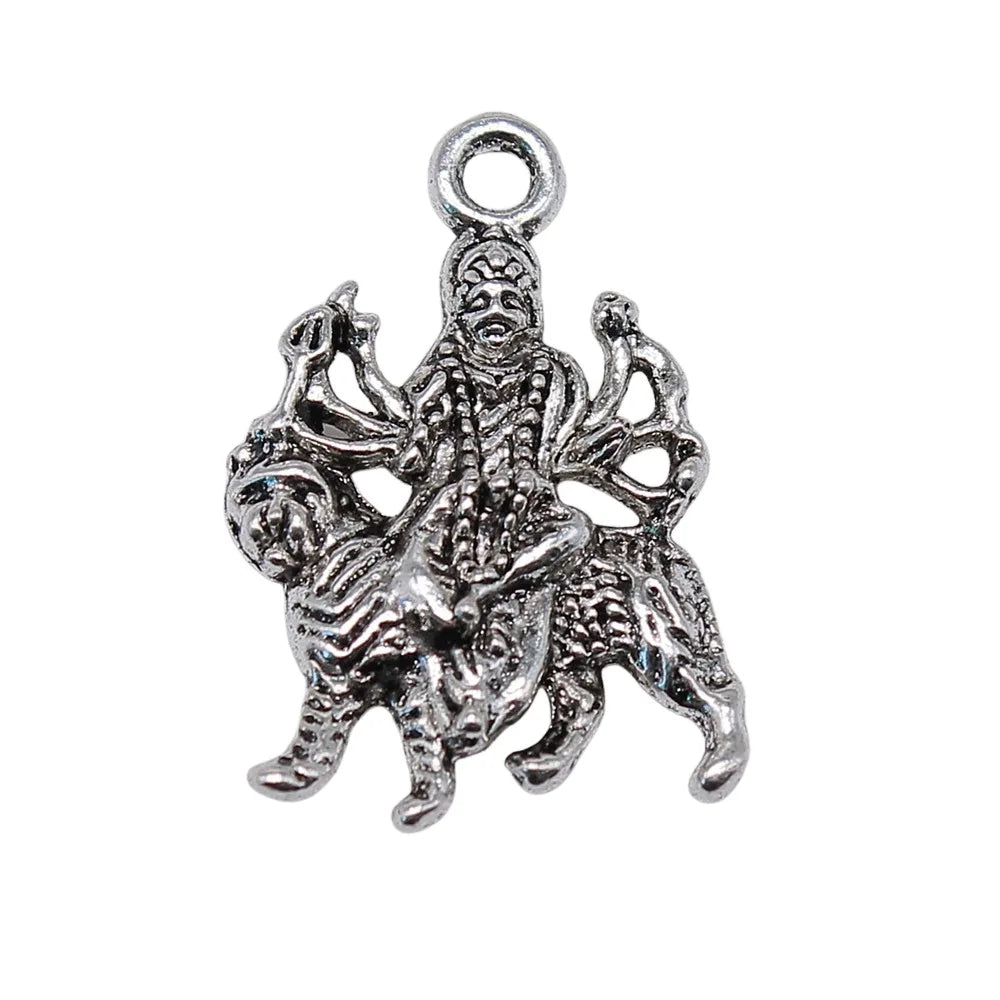 19x28mm 2.5g Antique Silver Zinc Alloy Indian Deity Charm Pendant for DIY Necklace Bracelet Making