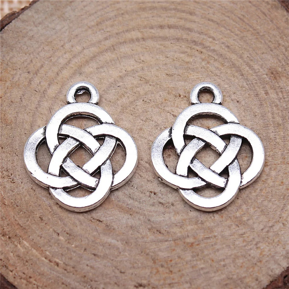 18x16mm 1.2g Multicolor Zinc Alloy Chinese Knot Charm Pendant for DIY Necklace Bracelet Jewelry Making