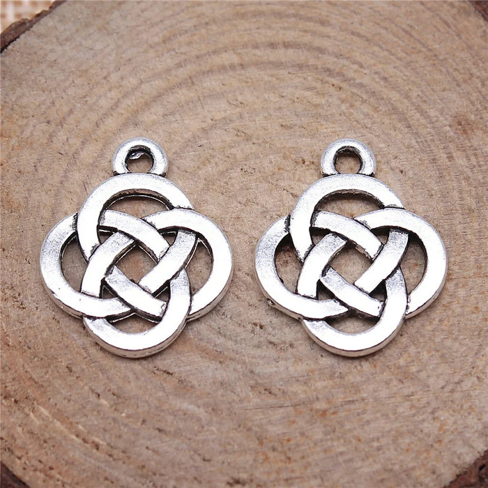 18x16mm 1.2g Multicolor Zinc Alloy Chinese Knot Charm Pendant for DIY Necklace Bracelet Jewelry Making