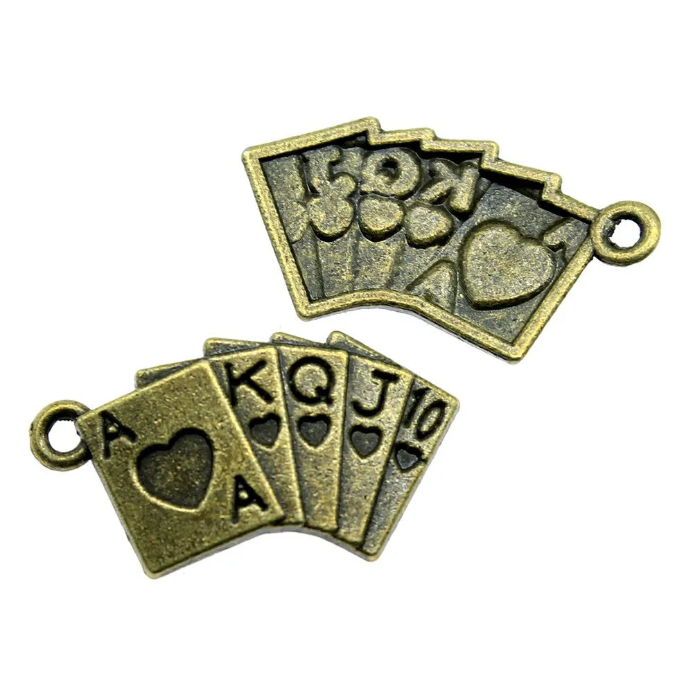 24x13mm 1.3g Multicolor Zinc Alloy Playing Card Charm Pendant for Bracelet Necklace Jewelry Making