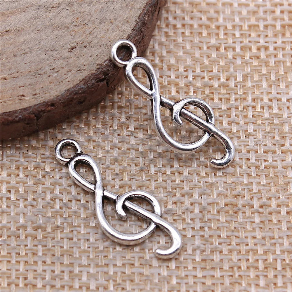 9x25mm 0.8g Multicolor Zinc Alloy Music Note Charm Pendant for DIY Music Theme Jewelry Making