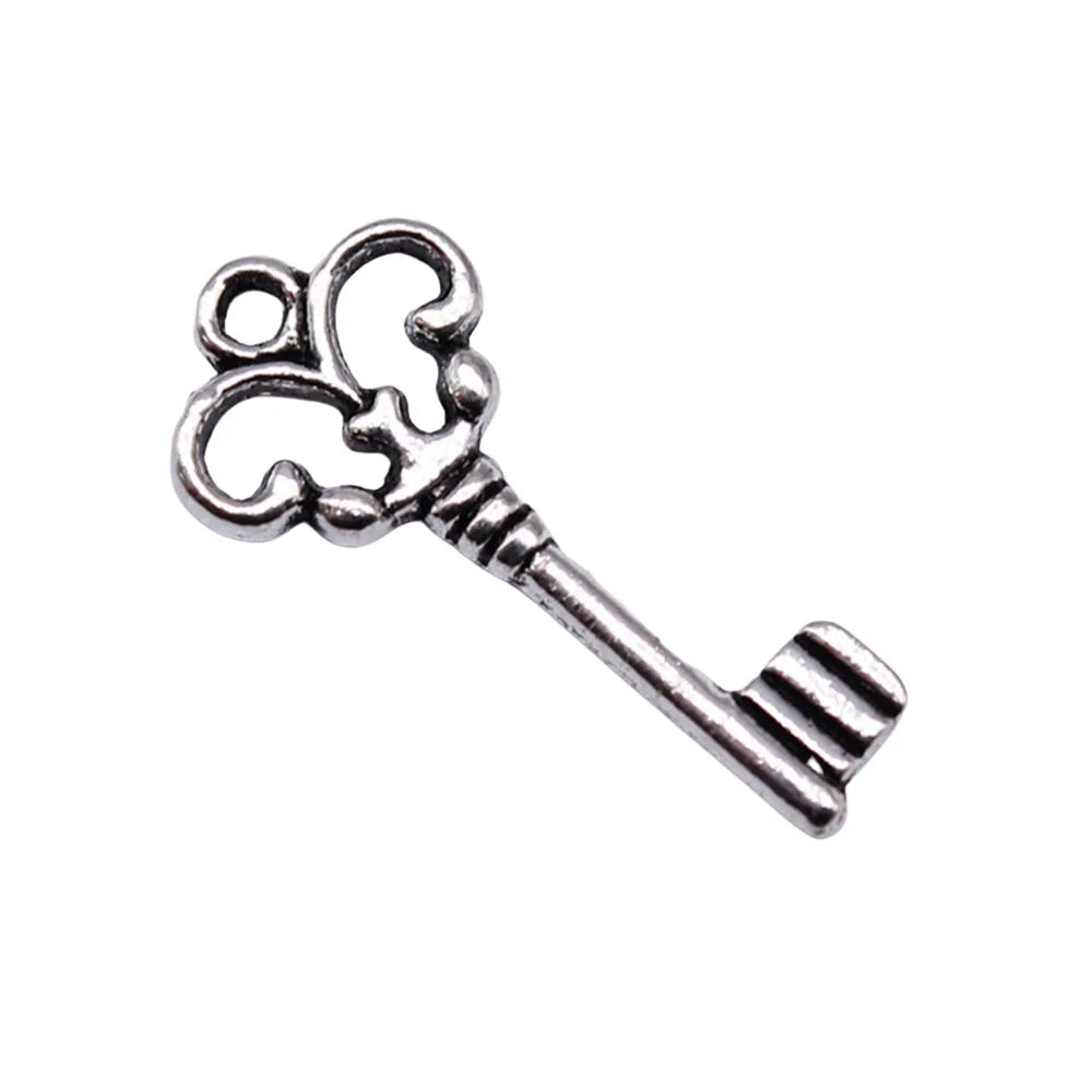 21x10mm 0.5g Multicolor Zinc Alloy Key Charm Pendant for DIY Bracelet Necklace Jewelry Making