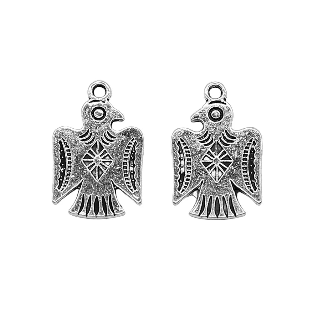 12x19mm 1g Antique Silver Zinc Alloy Thunderbird Bird Charm Pendant for Bracelet Necklace DIY Making